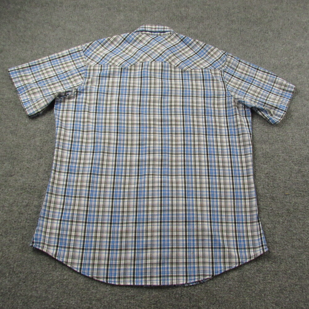 Vintage Wrangler Shirt Mens Medium Plaid Western Snap Buttons Rodeo No Size Tag - Picture 3 of 10